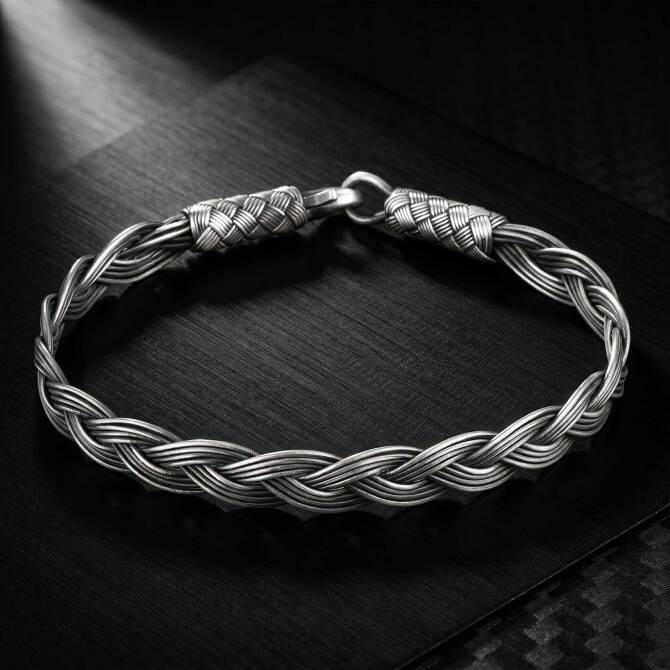 1000 K Silver Trabzon Kazaziye Men's Bracelet
