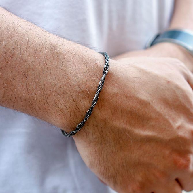 1000 Ayar Gümüşten El Örmesi Bileklik - Tesbihcibaba