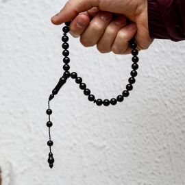 11 mm. Büyük Boy Kumpaslı Erzurum Oltu Taşı Tesbih - 1