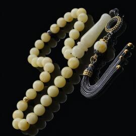 4 Parmak Yoğurlu Damla Kehribar Tesbih - Tesbihcibaba