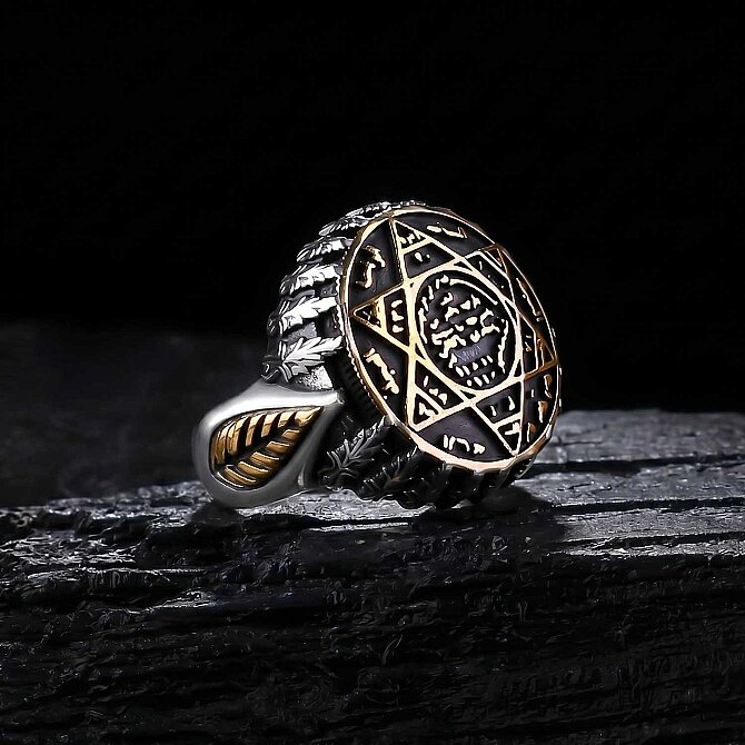 Ahlat Prinç Detail Mühr-ü Süleyman Silver Ring