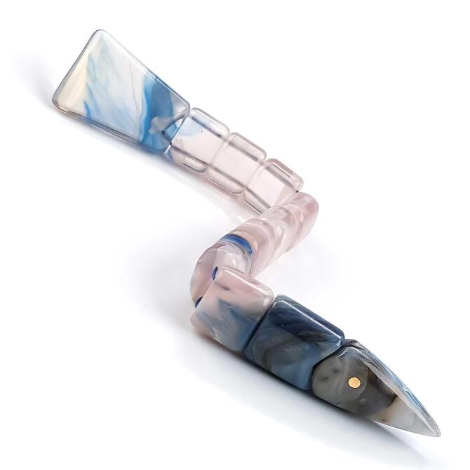 Akdeniz Mavisi Su Mozaiği Sıkma Kehribar Balık Tesbih - Tesbihcibaba