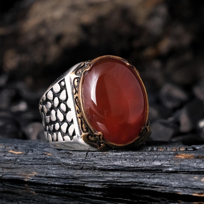 Agate Stone-set 925 K Silver Ring