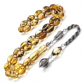 Akrep Zincir Fosilli Damla Kehribar Tesbih - Tesbihcibaba