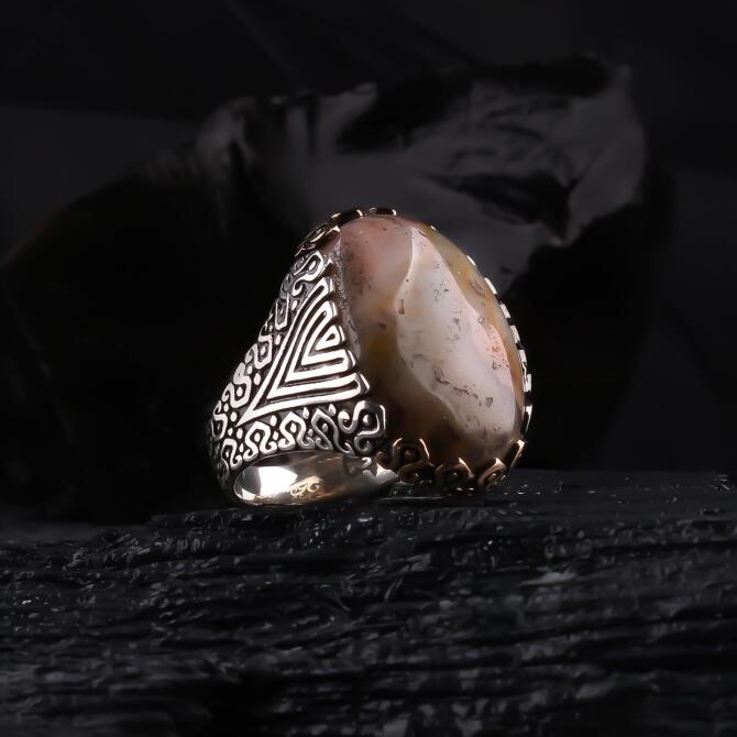 A'la Serisi-Prime Model Yeşim Gümüş Yüzük - Tesbihcibaba