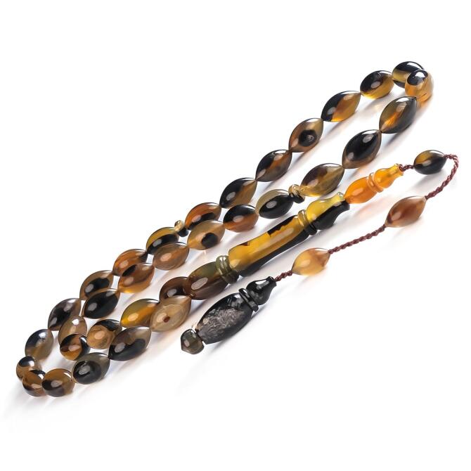 Alacalı Renk Koç Boynuzu Özel İşçilik Tesbih - Tesbihcibaba