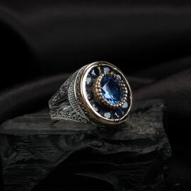 Ali Azam Mavi Gümüş Yüzük - 2