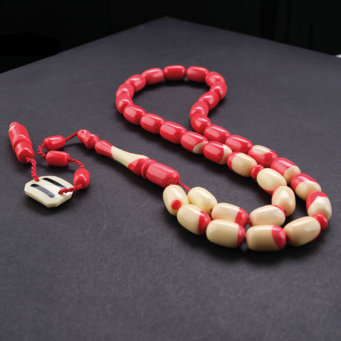 Alkan Usta İşçilik Bilardo Topundan Tesbih 11 Numara Kırmızı - Tesbihcibaba