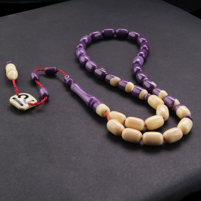 Alkan Usta İşçilik Bilardo Topundan Tesbih 12 Numara Mor - Tesbihcibaba