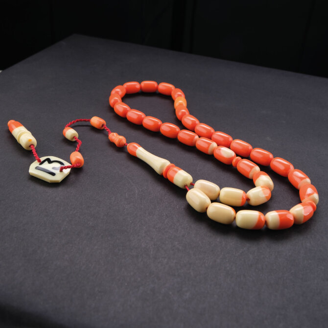 Alkan Usta İşçilik Bilardo Topundan Tesbih 13 Numara Turuncu - Tesbihcibaba