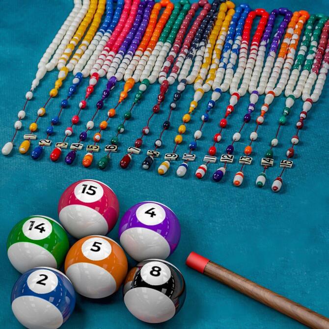 Alkan Usta İşçilik Bilardo Topundan Tesbih 16 Lı Tam Set - Tesbihcibaba