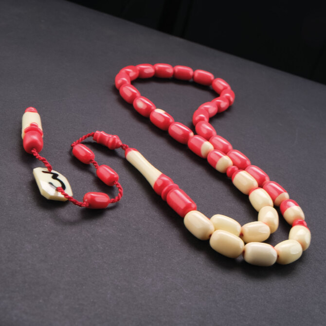 Alkan Usta İşçilik Bilardo Topundan Tesbih 3 Numara Pembe - Tesbihcibaba