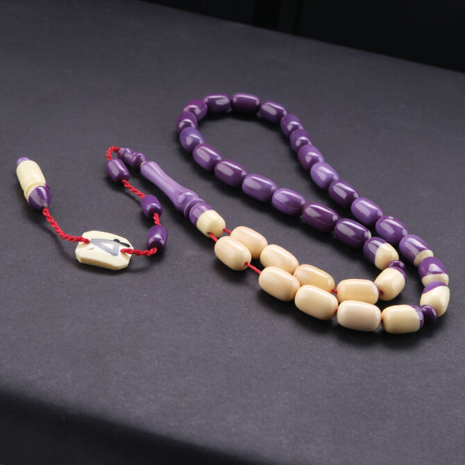 Alkan Usta İşçilik Bilardo Topundan Tesbih 4 Numara Mor - Tesbihcibaba