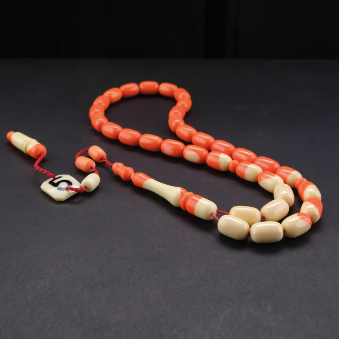 Alkan Usta İşçilik Bilardo Topundan Tesbih 5 Numara Turuncu - Tesbihcibaba