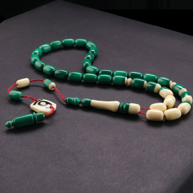 Alkan Usta İşçilik Bilardo Topundan Tesbih 6 Numara Yeşil - Tesbihcibaba