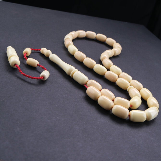 Alkan Usta İşçilik Bilardo Topundan Tesbih Beyaz - Tesbihcibaba