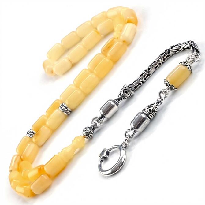 Alsancak El Boy Tiger Kaya Damla Kehribar Tesbih - Tesbihcibaba