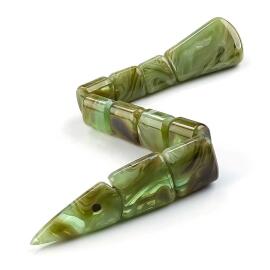 Amazon Yeşili Mozaik Sıkma Kehribar Balık Tesbih - 1