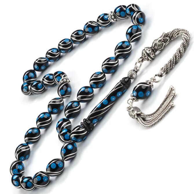 Anatolia Collection Çini Mavisi Erzurum Oltu Taşı Tesbih - Tesbihcibaba