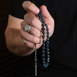 Anatolia Collection Çini Mavisi Erzurum Oltu Taşı Tesbih - 2