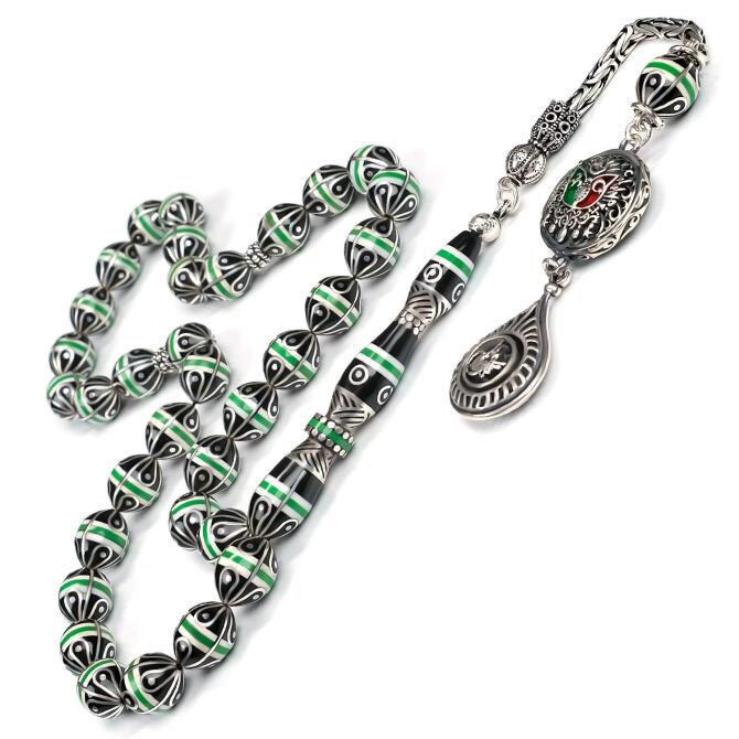 Anatolia Collection - Hakkak İşleme Erzurum Oltu Taşı Tesbih - Tesbihcibaba