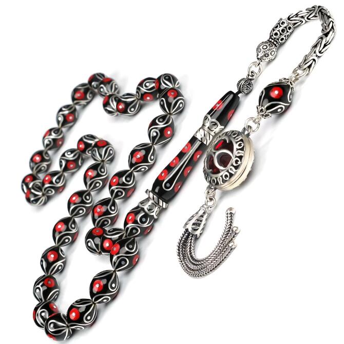 Anatolia Collection - Kızıl Mineli Erzurum Oltu Taşı Tesbih - Tesbihcibaba