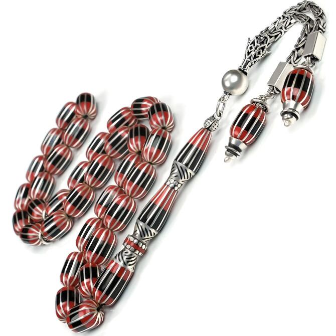 Anatolia Collection - Kızıl Yarma Oltu Taşı Tesbih - Tesbihcibaba