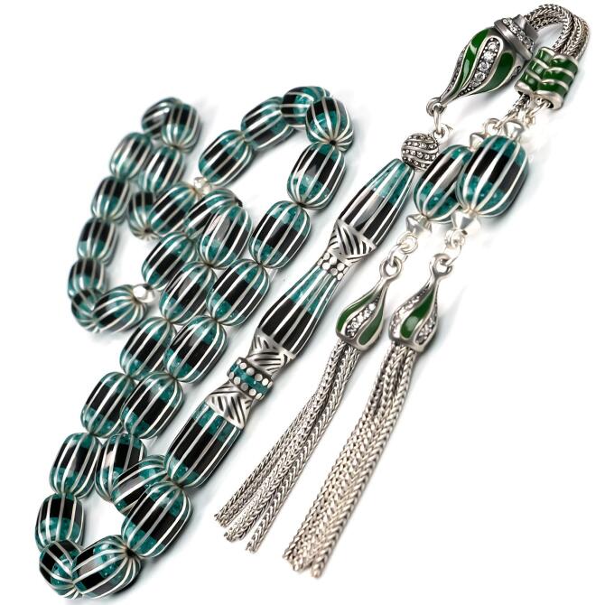 Anatolia Collection - Pigment Yeşili Mine Oltu Taşı Tesbih - Tesbihcibaba