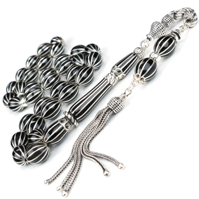 Anatolia Collection - Zincir Püskül Oltu Taşı Tesbih - Tesbihcibaba