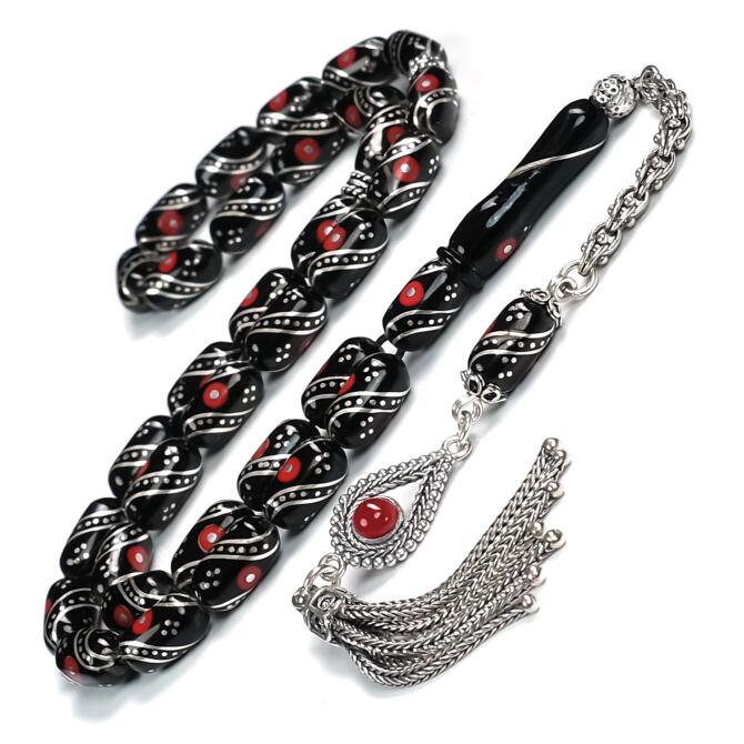 Anotolia Collection - Sarmal Kırmızı Erzurum Oltu Taşı Tesbih - Tesbihcibaba