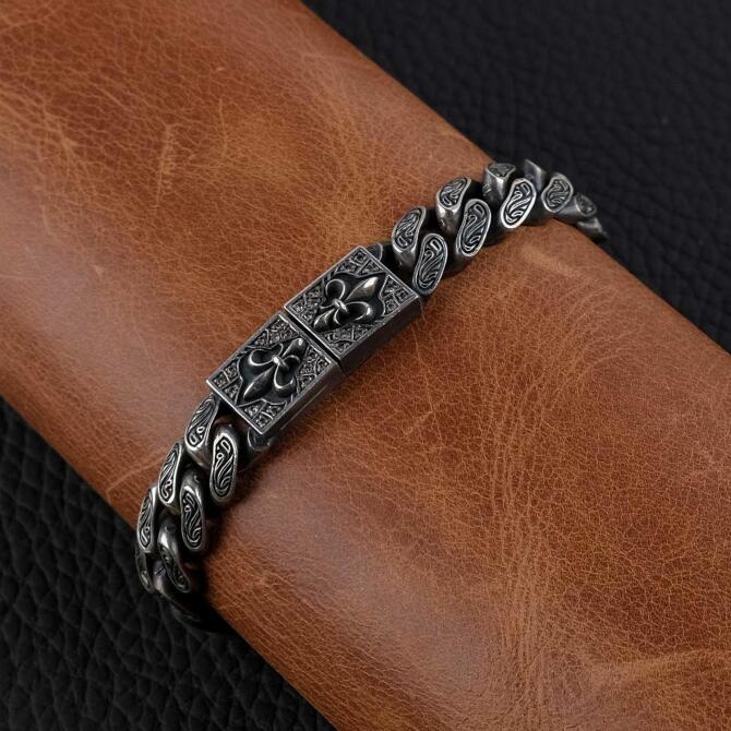 Argento Elite 'Prestige' Bondage Erkek Gümüş Bileklik - Tesbihcibaba