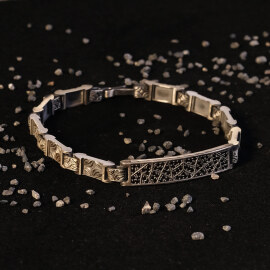 Argento Elite 'Prestige' Dark Black Erkek Gümüş Bileklik - 4