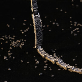 Argento Elite 'Prestige' Dark Black Erkek Gümüş Bileklik - 5