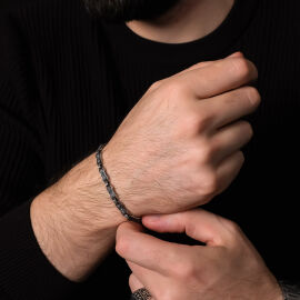 Argento Elite 'Prestige' Milenyum Ring Erkek Gümüş Bileklik - 1