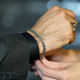 Argento Elite 'Prestige' Old Brack Erkek Gümüş Bileklik - 2