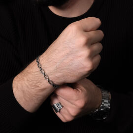 Argento Elite 'Prestige' Powerring Erkek Gümüş Bileklik - 1