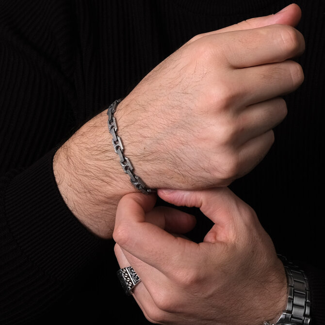 Argento Elite 'Prestige' Sailor's Knot Erkek Gümüş Bileklik - Tesbihcibaba