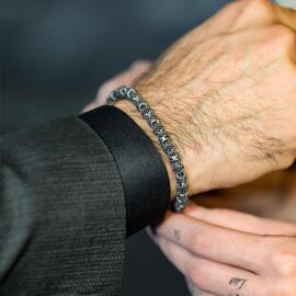 Argento Elite 'Prestige' Stone Node Erkek Gümüş Bileklik - 2