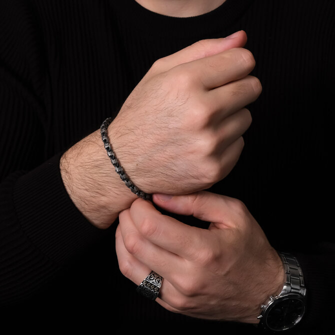 Argento Elite 'Prestige' Victory Knot Erkek Gümüş Bileklik - Tesbihcibaba