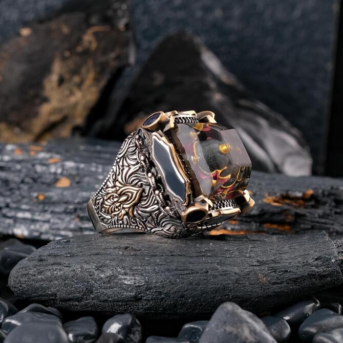 Ata Mirası Ayasofya-i Kebir Lal Model Gümüş Yüzük - Tesbihcibaba