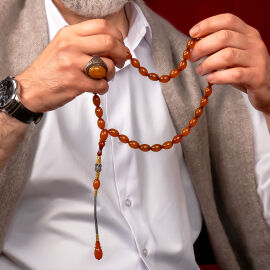 Ata Yadigarı Kazaz İşçilik Osmanlı KehribarTesbih - 1