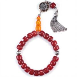 Ata Yadigari Tekerlek Kesim Osmanlı Kehribar Tesbih - 2