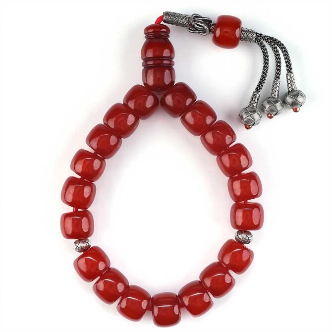 Ata Yadigarı Usta İşi Kazaz Maskot Osmanlı Kehribarı Tesbih - Tesbihcibaba