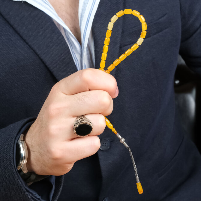 Ata Yadigarı Usta İşi Osmanlı Kehribar Tesbih - Tesbihcibaba