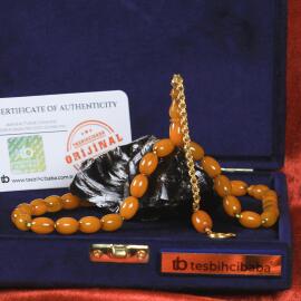 Kolyeden Traşlı Usta İşi Osmanlı Kehribar Tesbih - 8