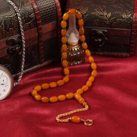 Kolyeden Traşlı Usta İşi Osmanlı Kehribar Tesbih - 10