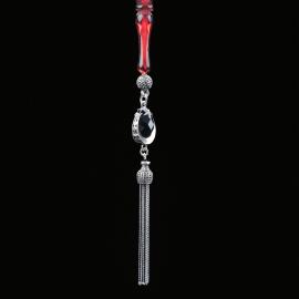 Ay Yıldız Saçaklı Gümüş Tesbih Püskülü - 1