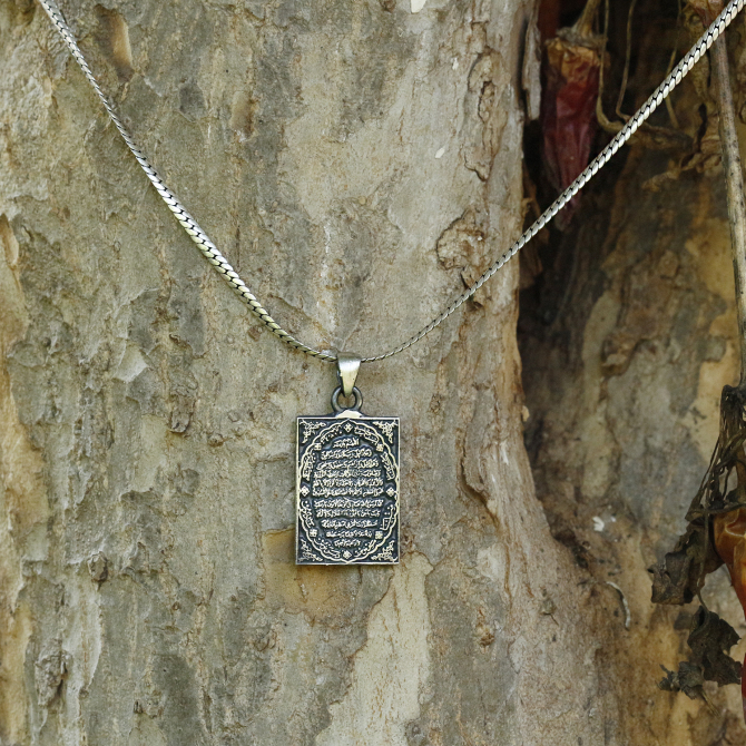 Ayetel Kürsi 925 Ayar Gümüş Kolye - Tesbihcibaba