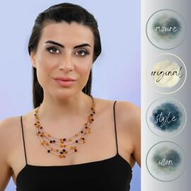 Azure Jewel 6 Sıralı Baltık Damla Kehribar Kolye - 2