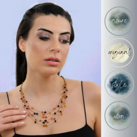 Azure Jewel 6 Sıralı Baltık Damla Kehribar Kolye - 3